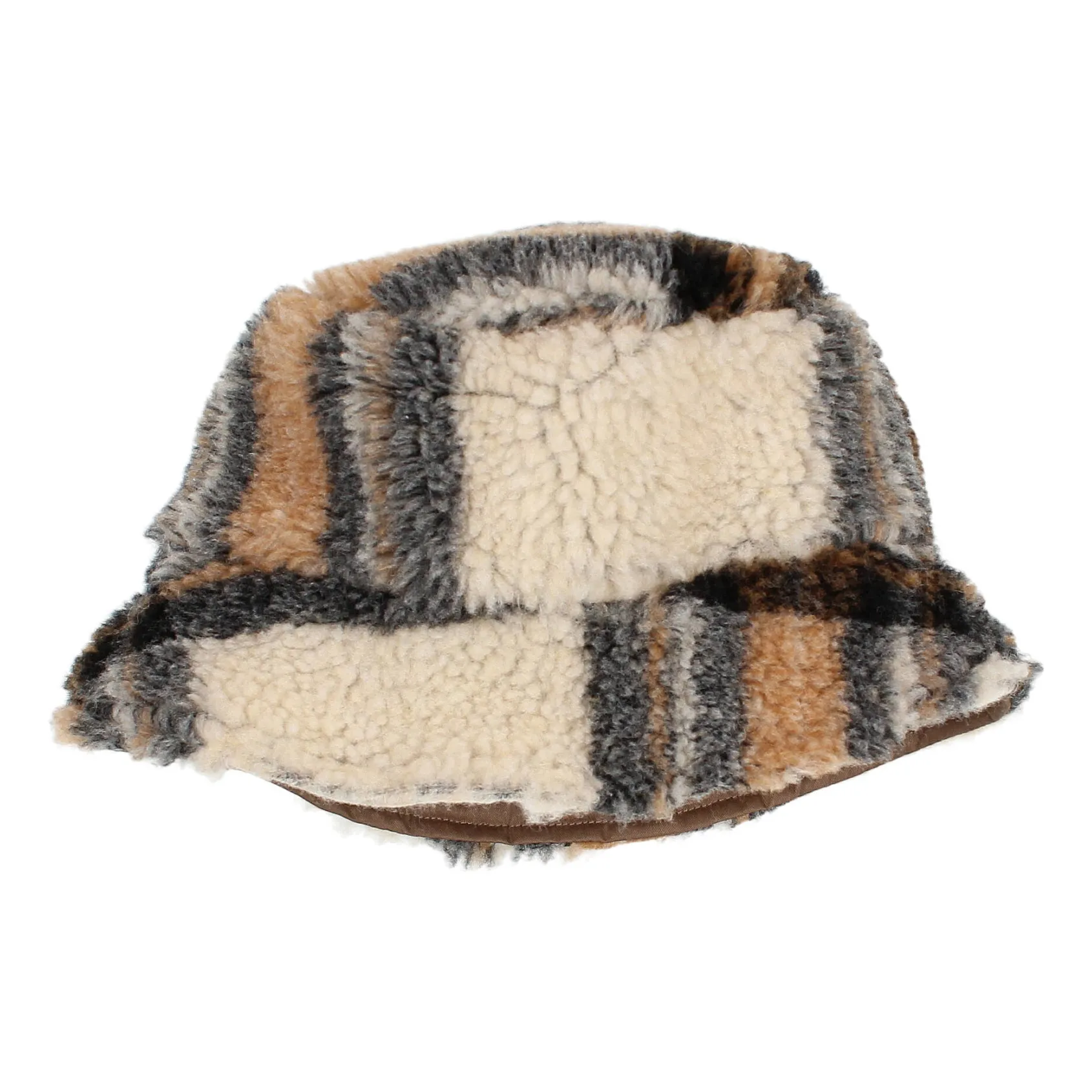 Búho - Chapeau Fausse Fourrure à Carreaux Taille 3/6 ans Écru