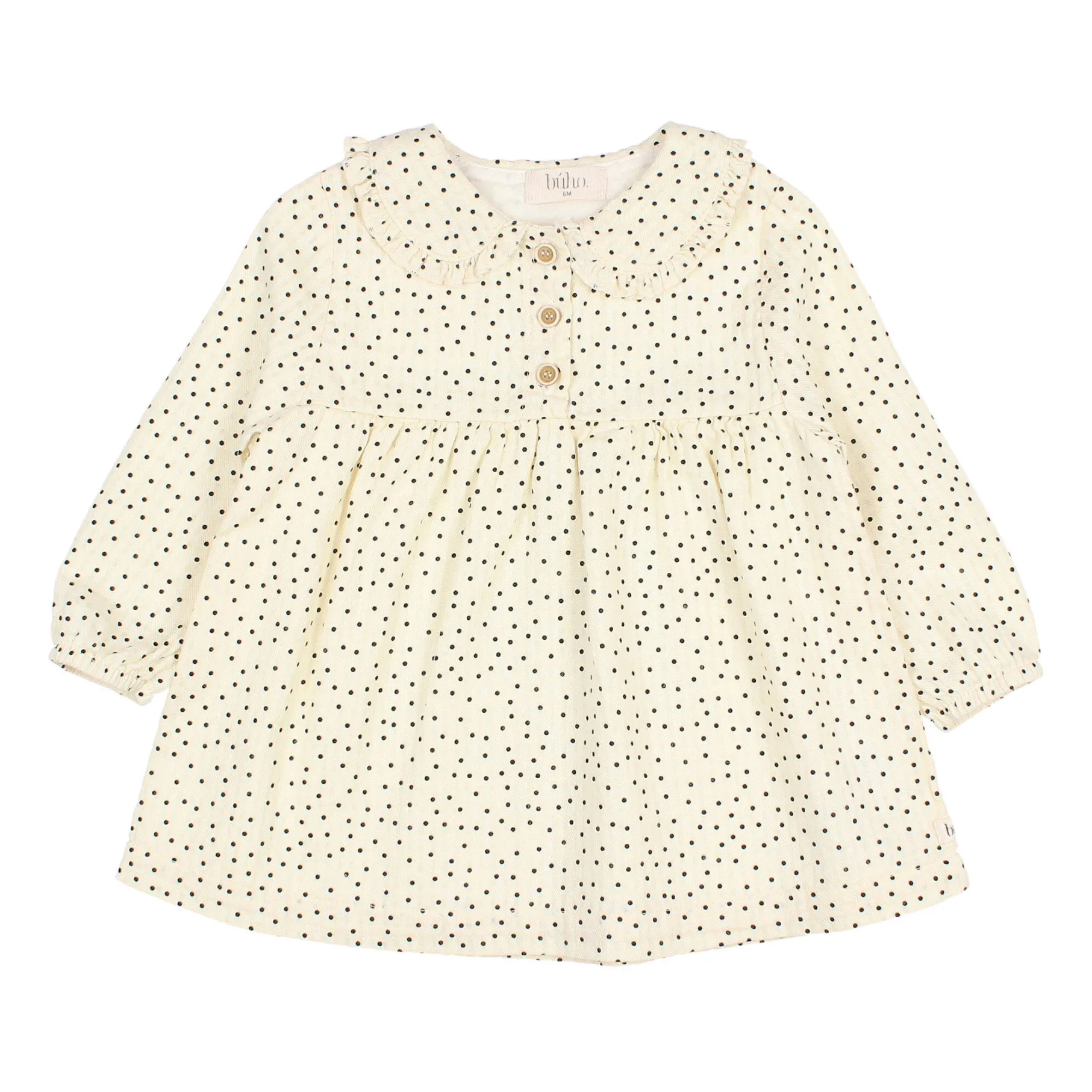 Búho - Robe - Coton Biologique - Bébé Fille - 9 mois - Écru