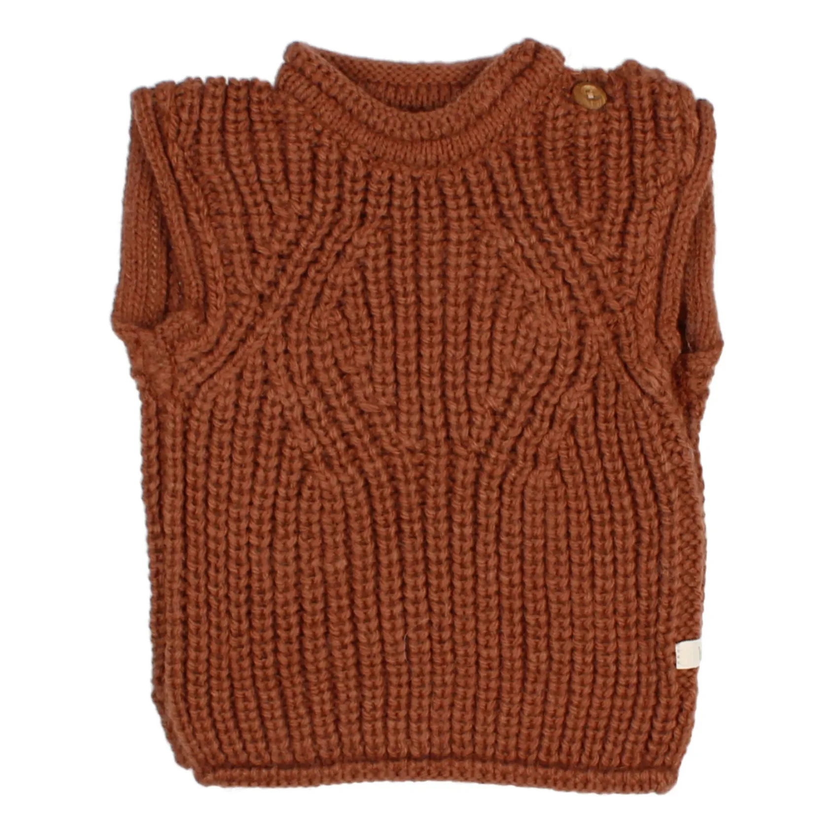 Búho Terracotta Alpaca And Merino Wool Baby Pullover