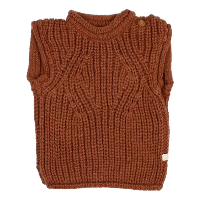 Maglione senza maniche Baby in lana e alpaca | Terracotta