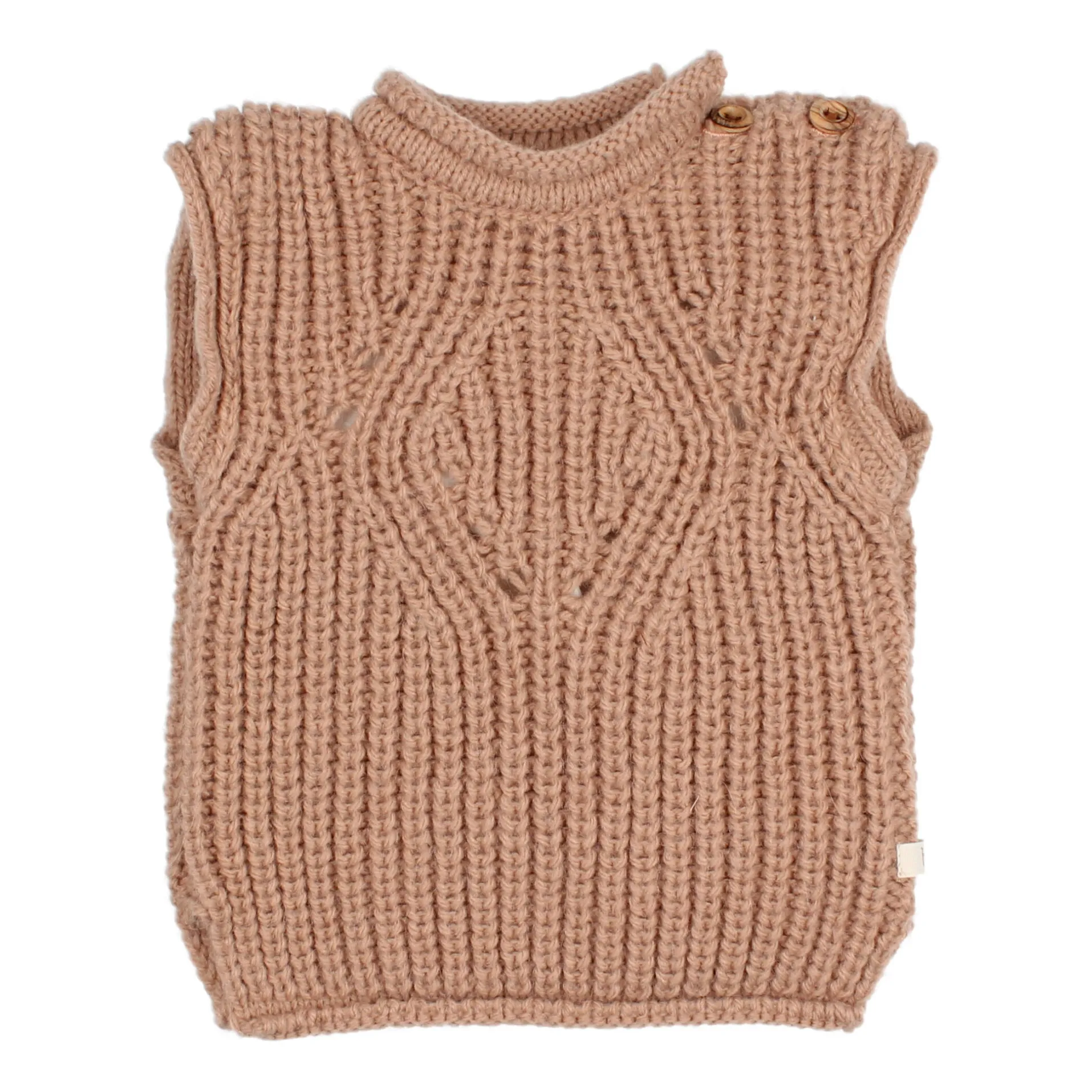 Búho Dusty Pink Alpaca And Merino Wool Baby Pullover