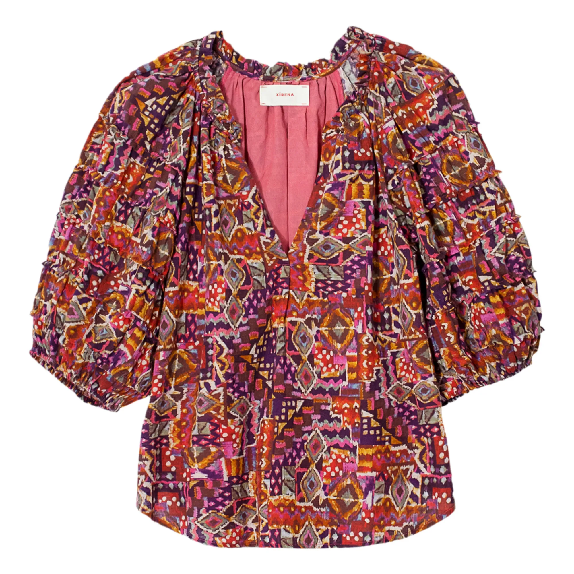 Xirena Red Lucia Print Top