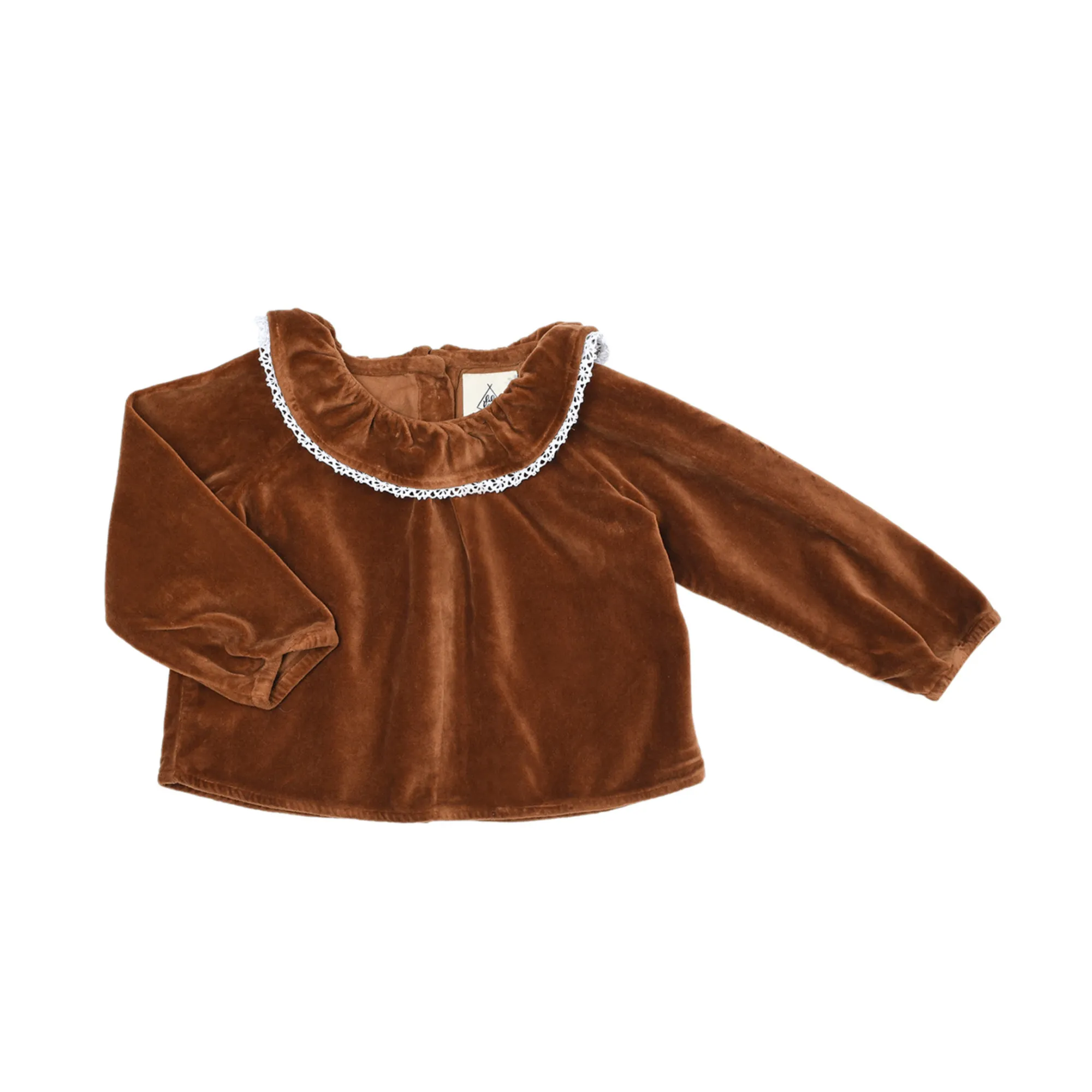 Lililotte Brown Charlotte Velvet Blouse
