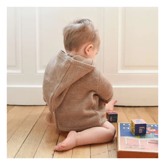 Anatole de lana de punto Burnou | Beige