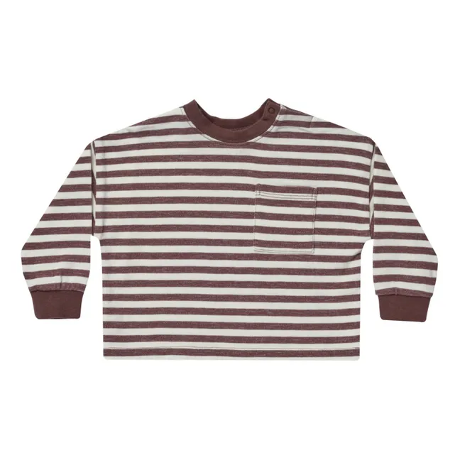 Relaxed Striped T-Shirt | Plum