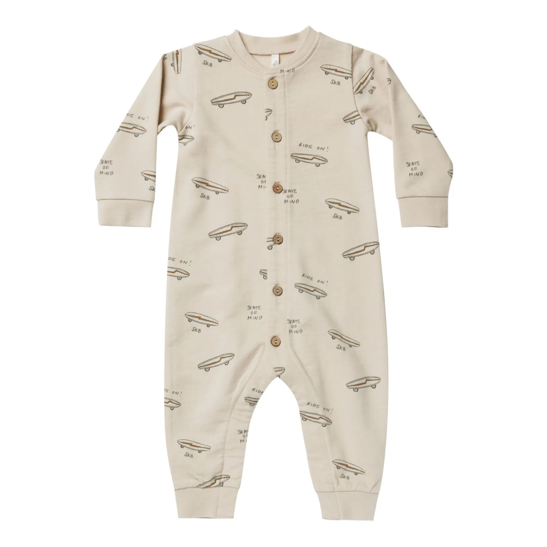 Rylee + Cru Ecru Skateboard Button Jumpsuit