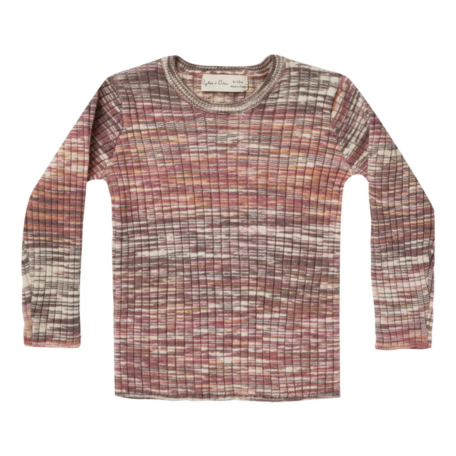 Rylee + Cru Pink Spacedye Ribbed T-Shirt