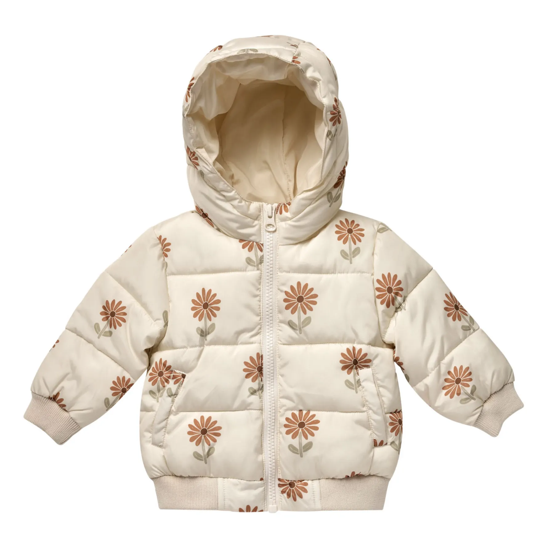Rylee + Cru Ecru Sunflower Down Jacket
