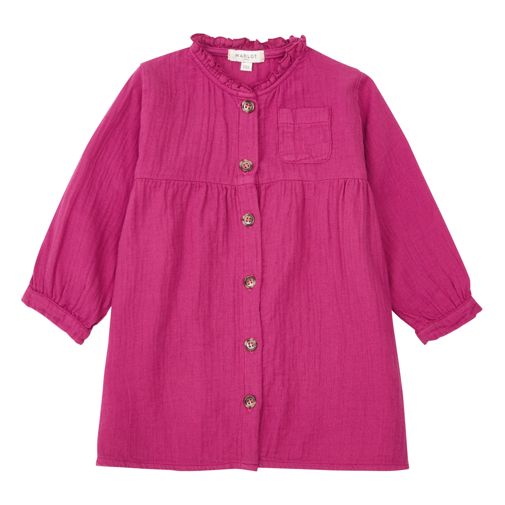 Marlot Paris Fuchsia Romane Cotton Gauze Dress