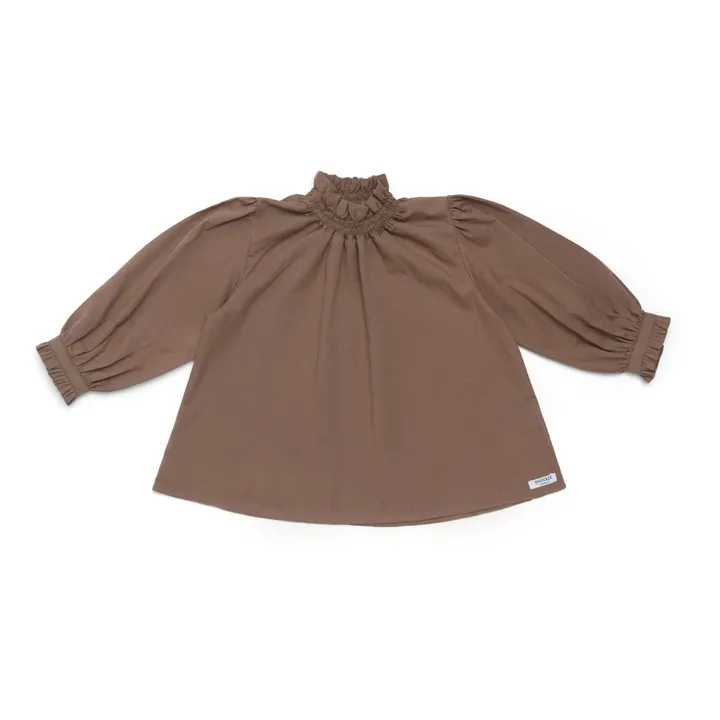 Catia organic cotton blouse - Festive  | Brown- Product image n°0