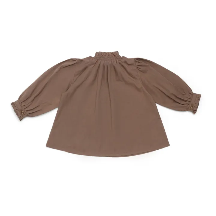 Catia organic cotton blouse - Festive  | Brown- Product image n°2