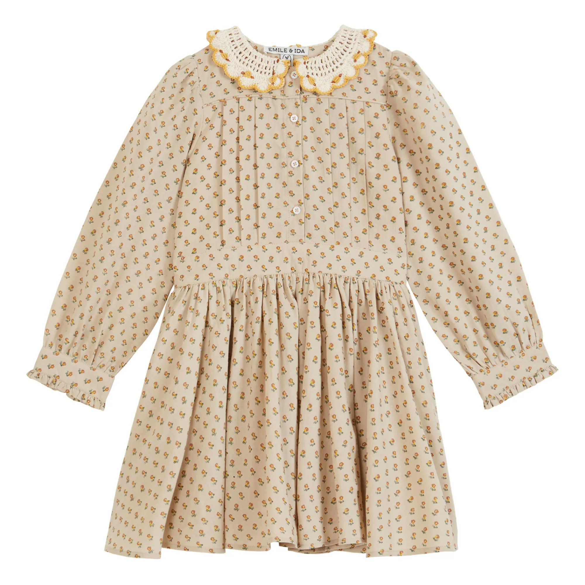 Emile et Ida Smocked Blouse with Embroidered Collar, Blue Orchid main image 1