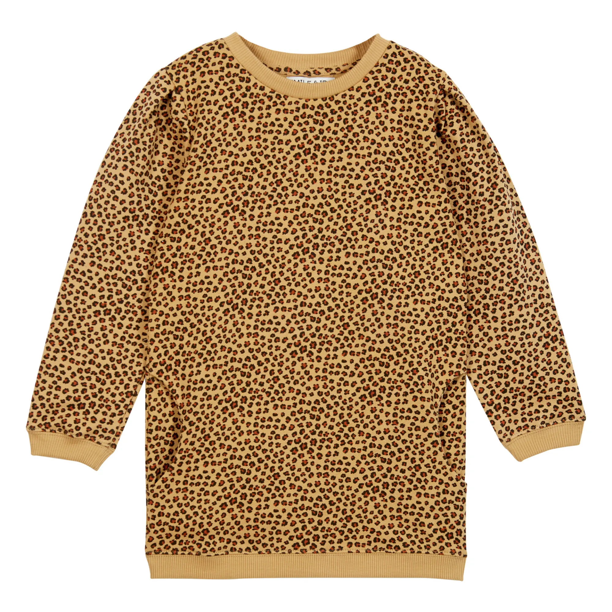 Emile Et Ida Camel Organic Leopard Fleece Dress