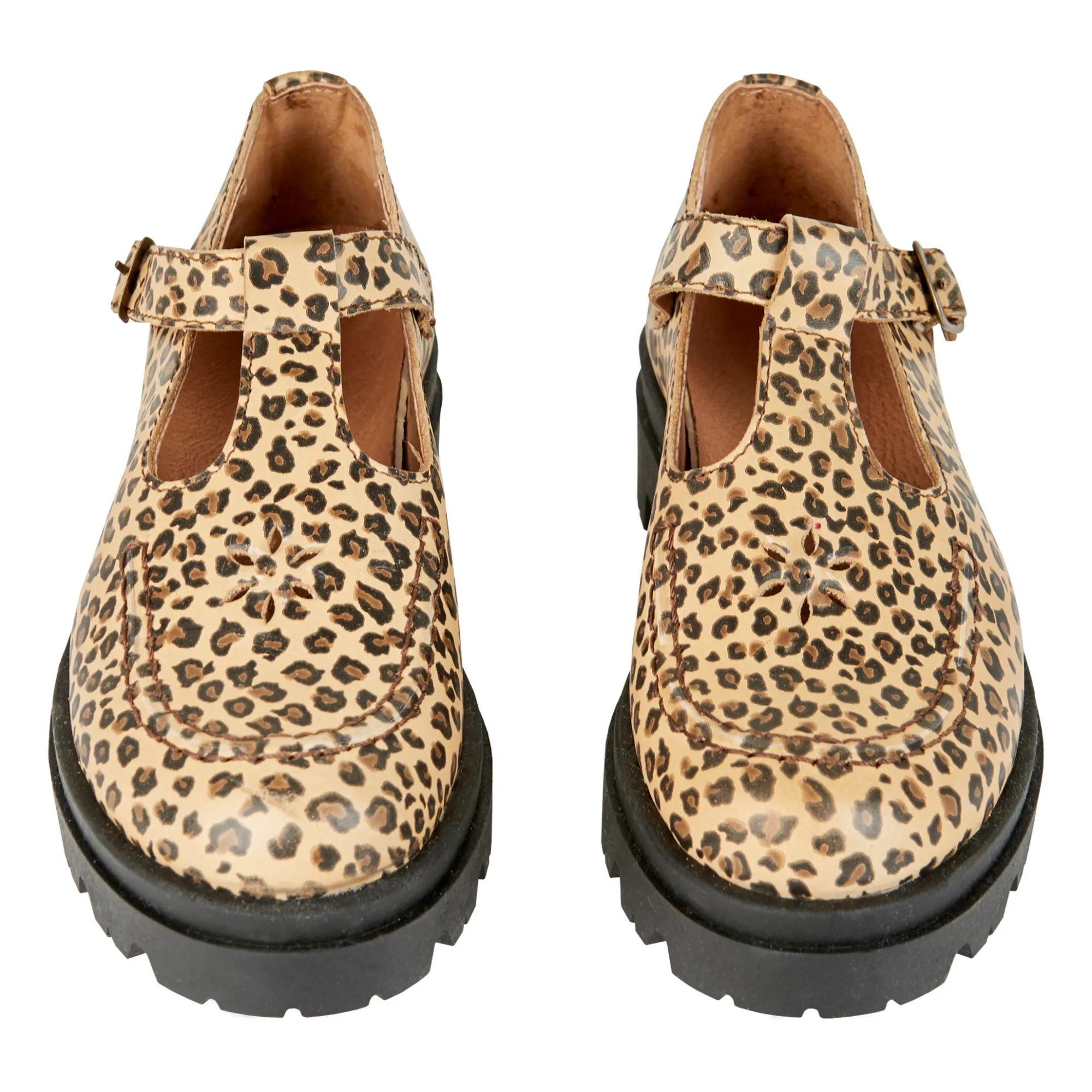Emile Et Ida Camel Leopard Leather Loafers