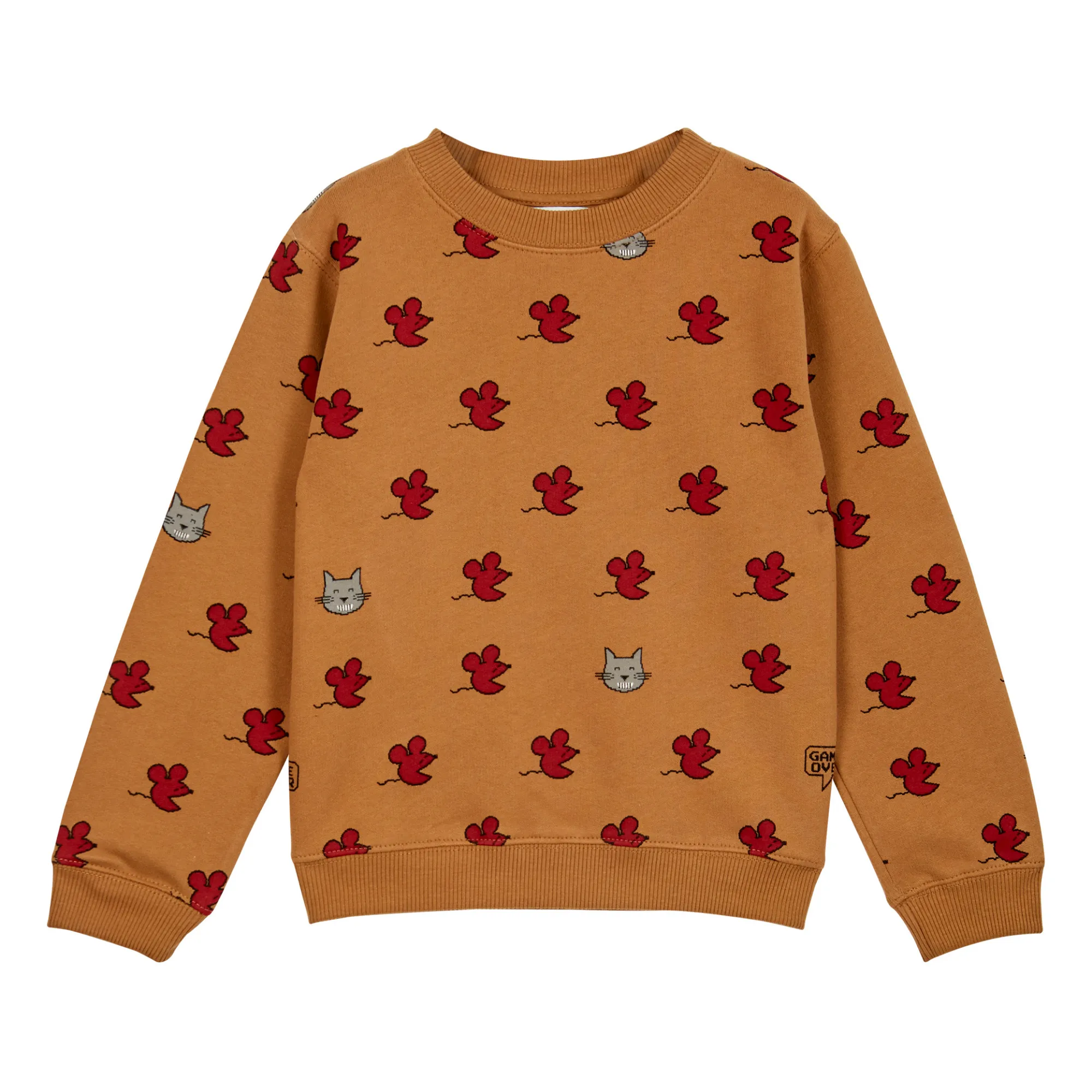 Emile Et Ida Caramel Mouse Organic Cotton Velour Sweatshirt