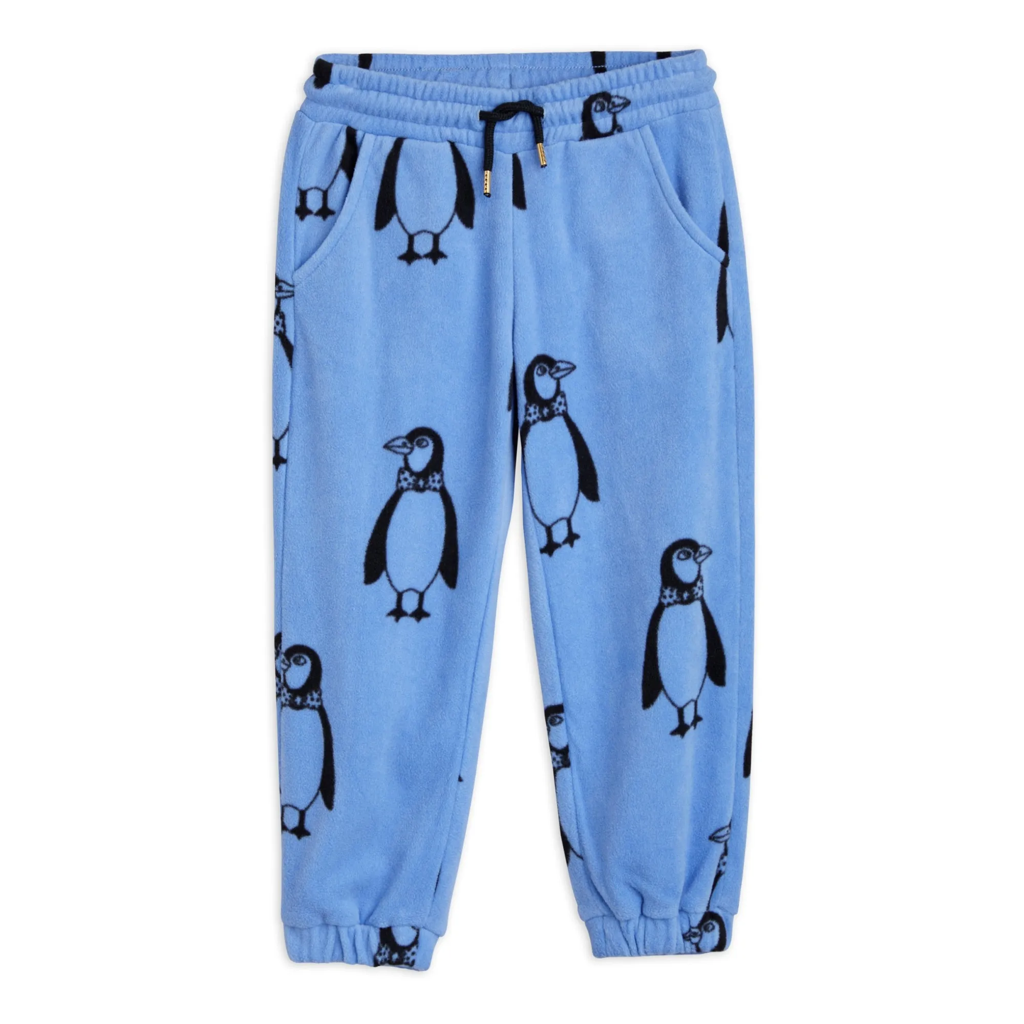 Mini Rodini Blue Penguin Recycled Polyester Fleece Jogger