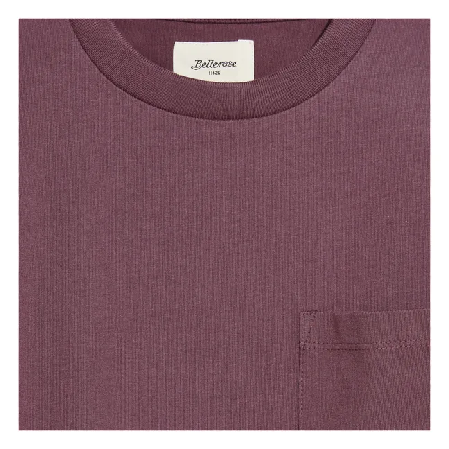 T-Shirt Langarm Tasche Camo | Aubergine