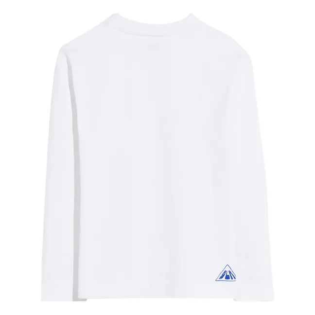 T-Shirt Langarm Tasche Camo | Weiß