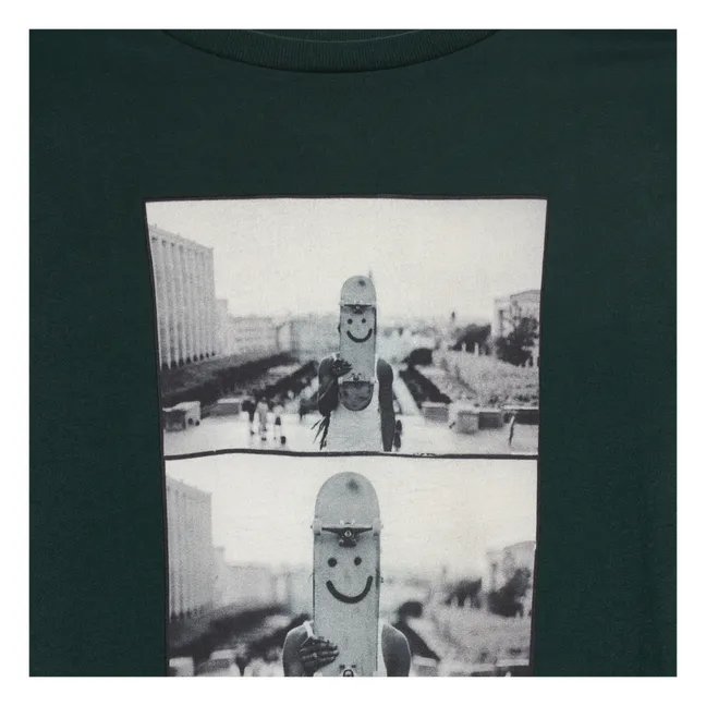 Camiseta gráfica de manga larga Kenno | Verde Oscuro
