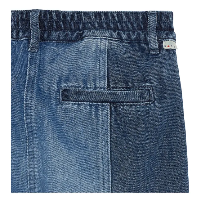 Perine Two-tone Straight Jeans | Vintage blue denim