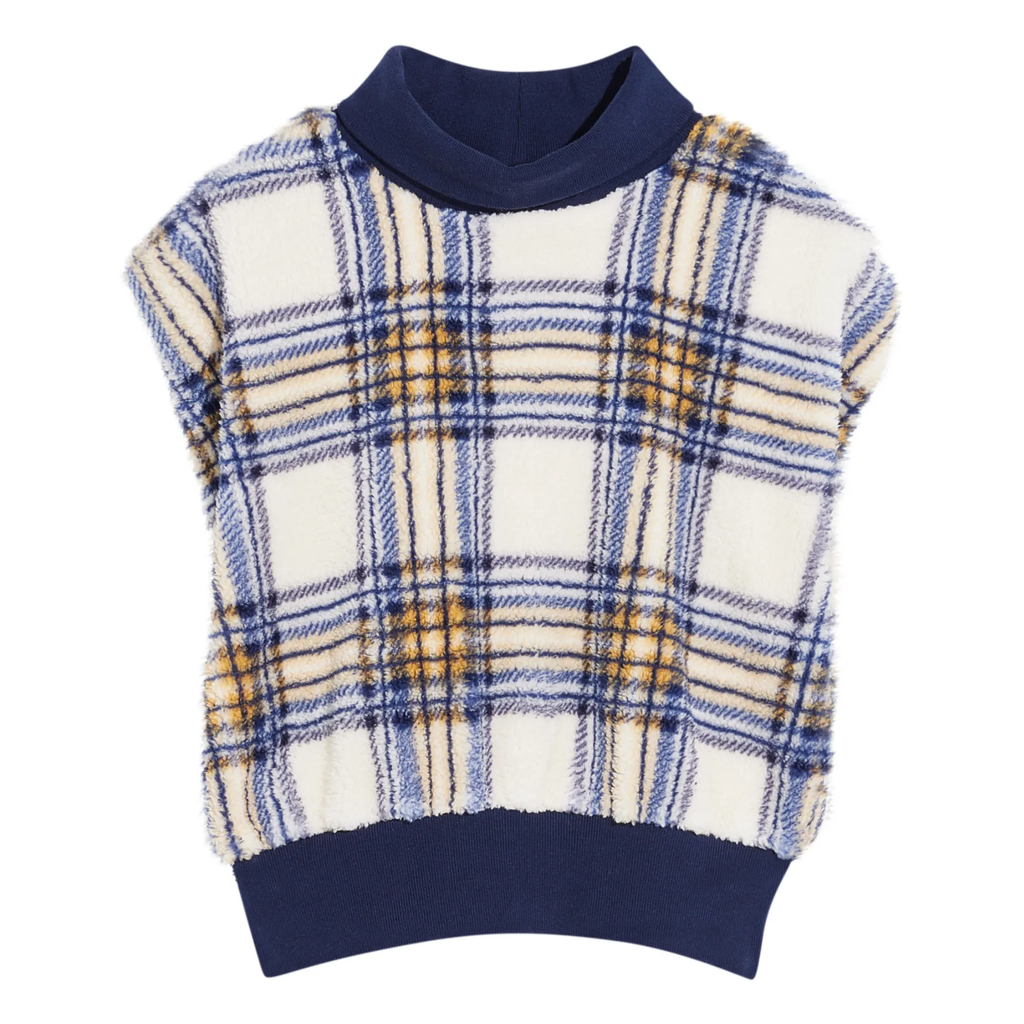 Bellerose Ecru Anne Carreaux Sleeveless Sweater