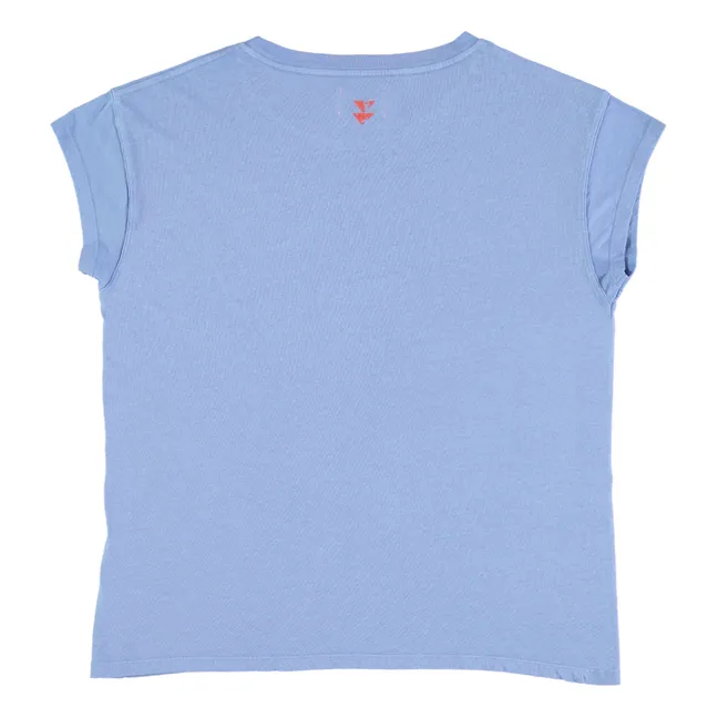 Louise Cotton and Linen T-Shirt | Blue