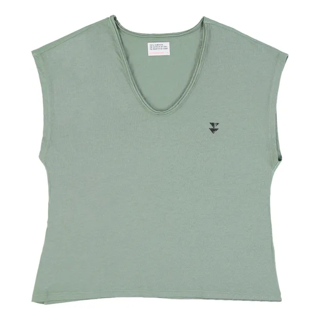 Camille Cotton and Linen T-Shirt | Green