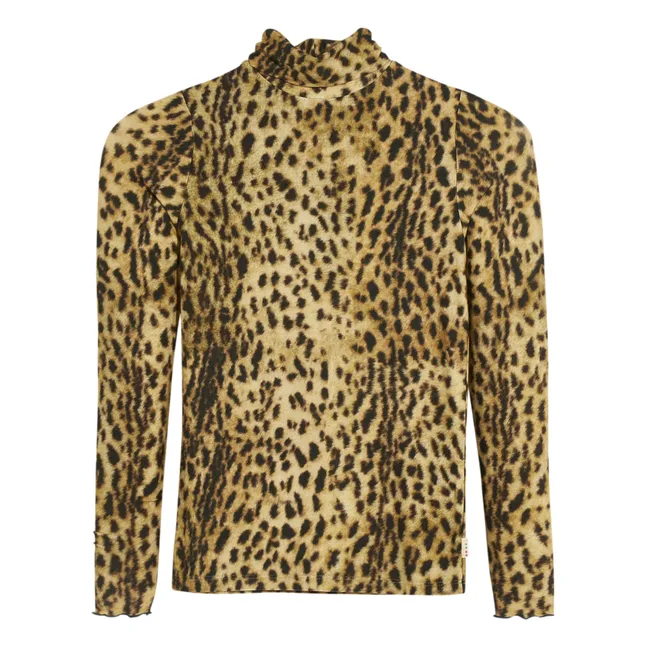 Leopard Velfie turtleneck | Beige