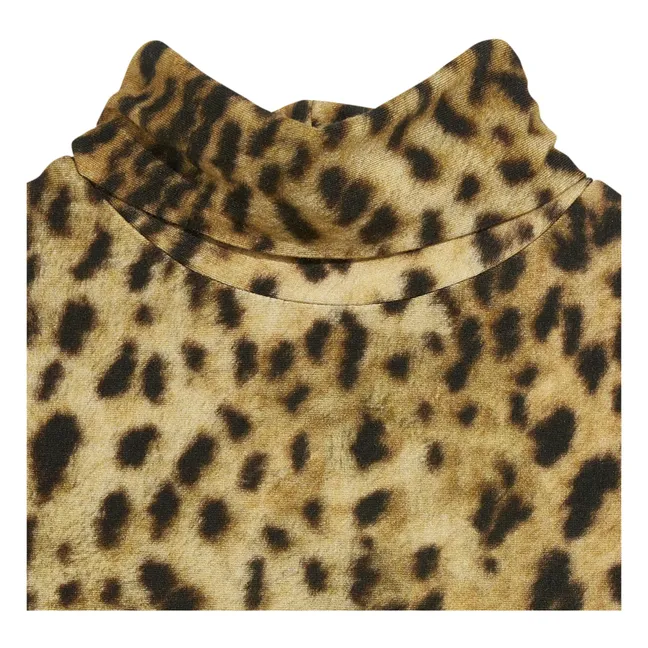 Leopard Velfie turtleneck | Beige