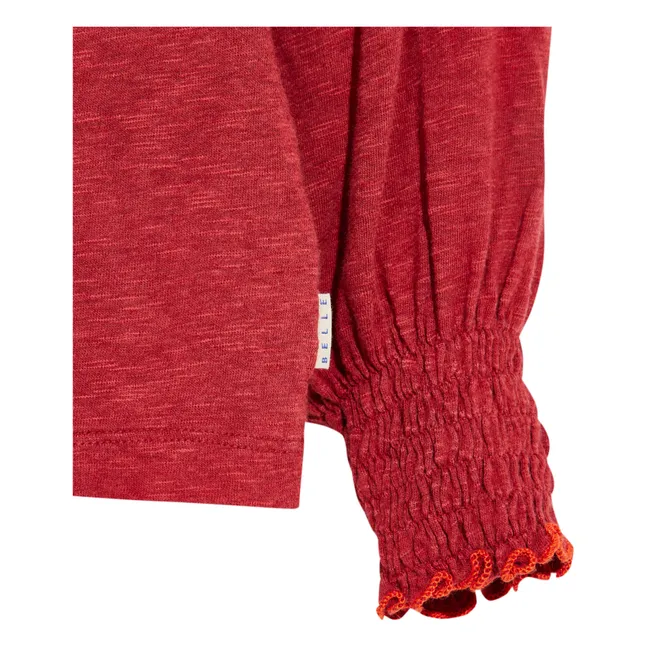 T-shirt Manches Longues Uni Molly | Rouge cerise