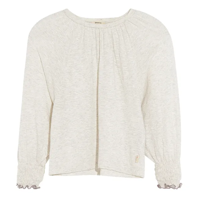 T-shirt Manches Longues Uni Molly | Gris chiné