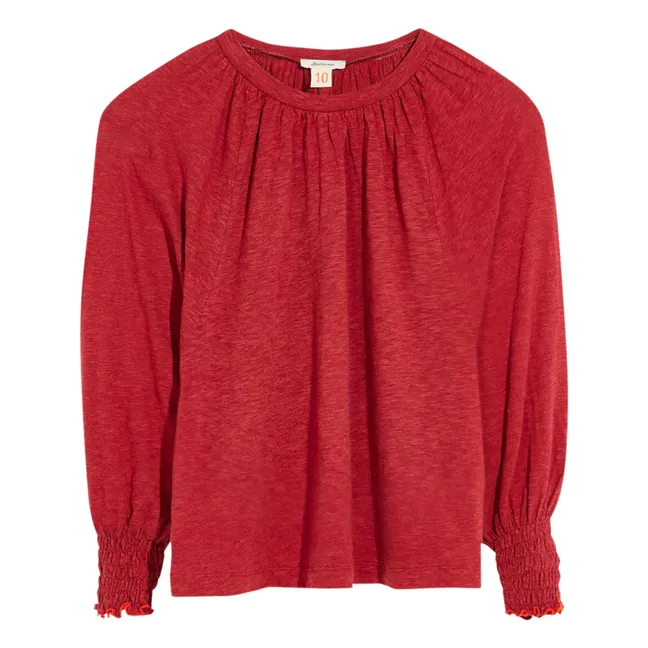 T-shirt Manches Longues Uni Molly | Rouge cerise