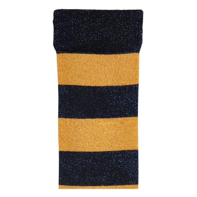Bisar Striped Top Socks | Yellow
