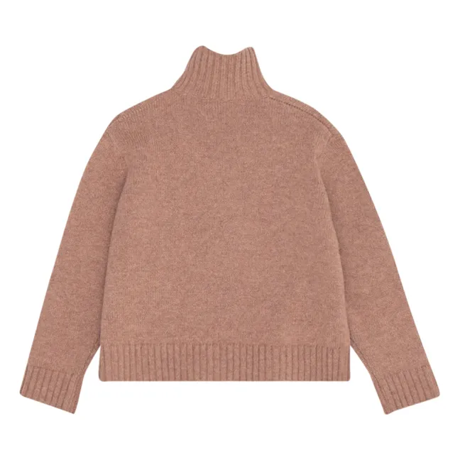 Cero Button Neck Merino Sweater | Camel