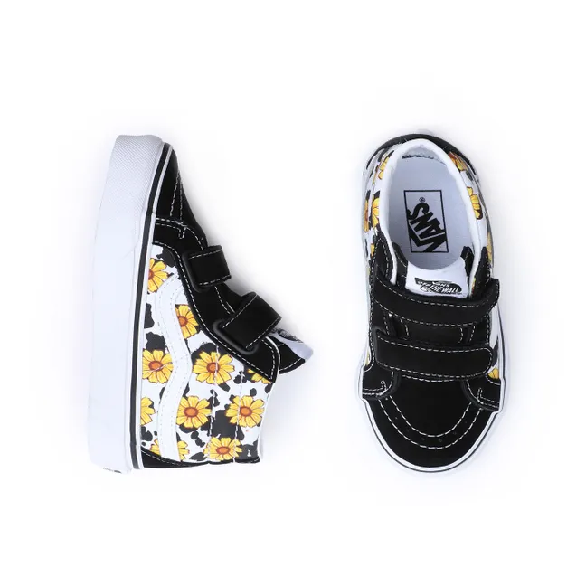 SK8-Mid Floral Velcro Sneakers | Black