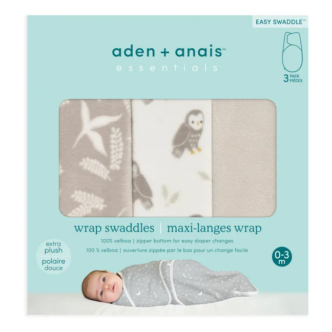 Swaddling diapers - Set of 3 | Beige