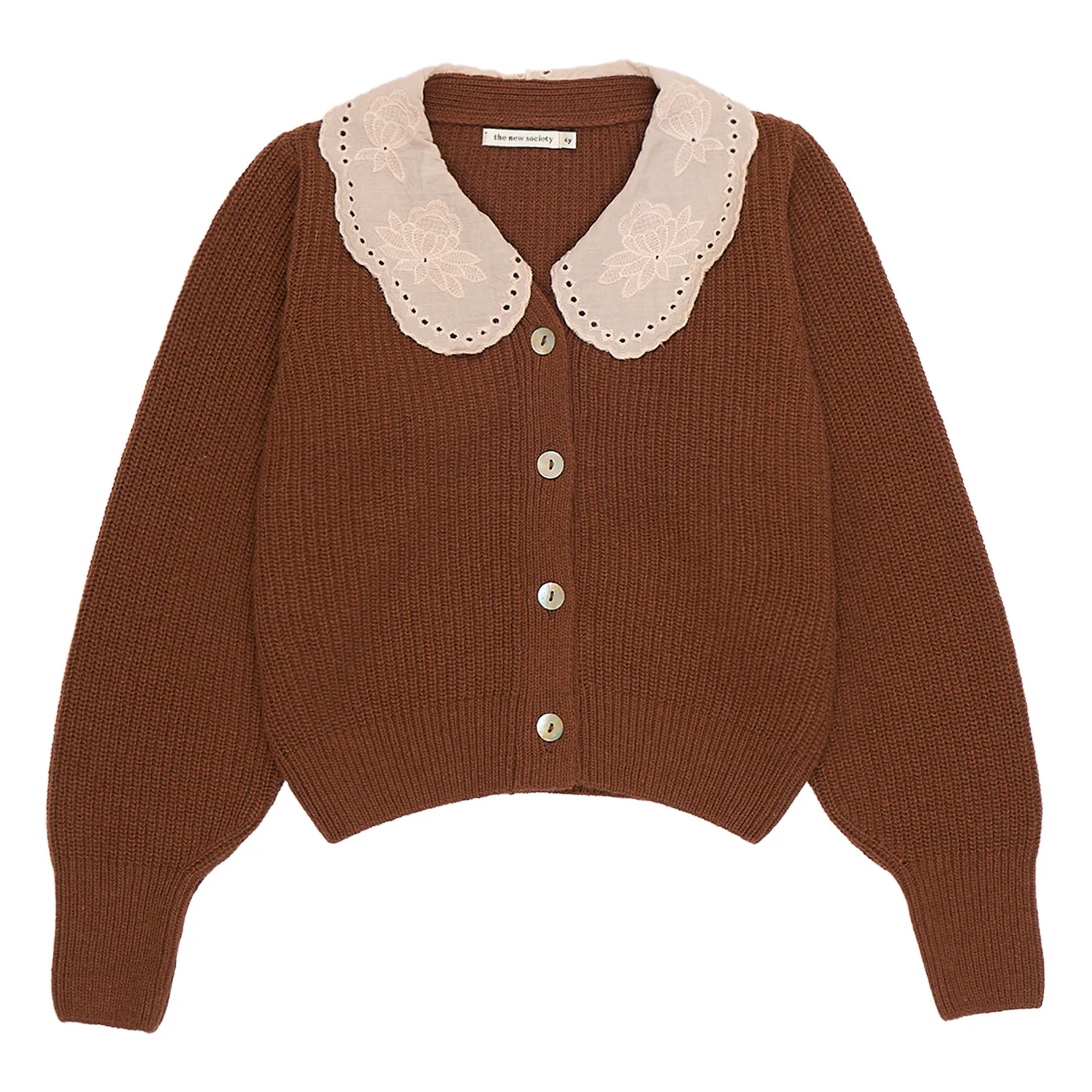 The New Society Brown New Venera Cardigan Recycled Materials
