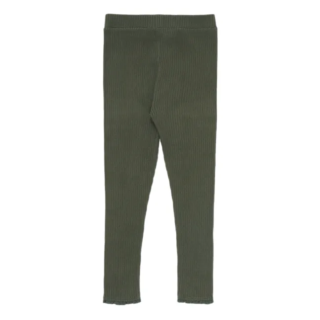 Legging Betsy Lace Coton Responsable | Vert kaki