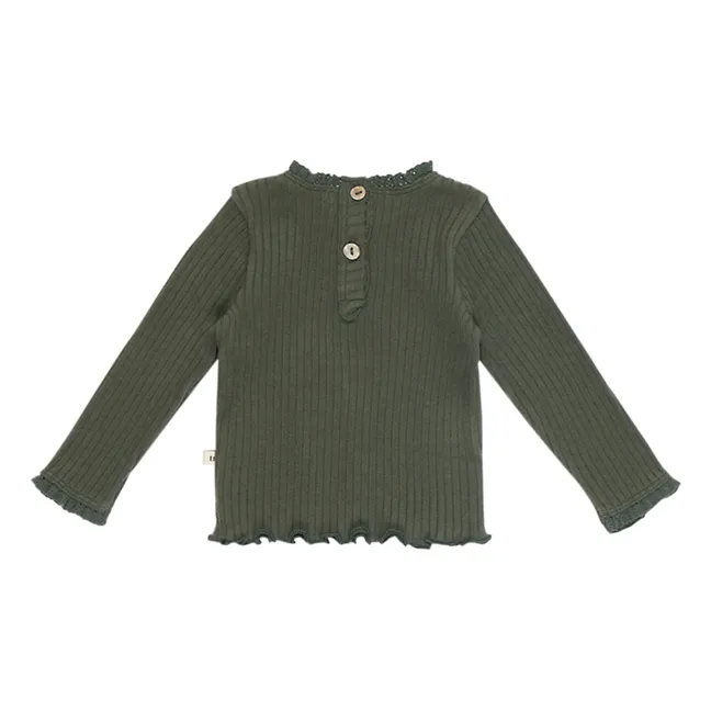 Sous-Pull Betsy Baby Lace Coton Responsable | Vert kaki