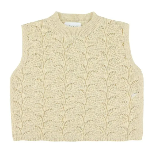 Timor Wool Alpaca Sleeveless Sweater | Ecru