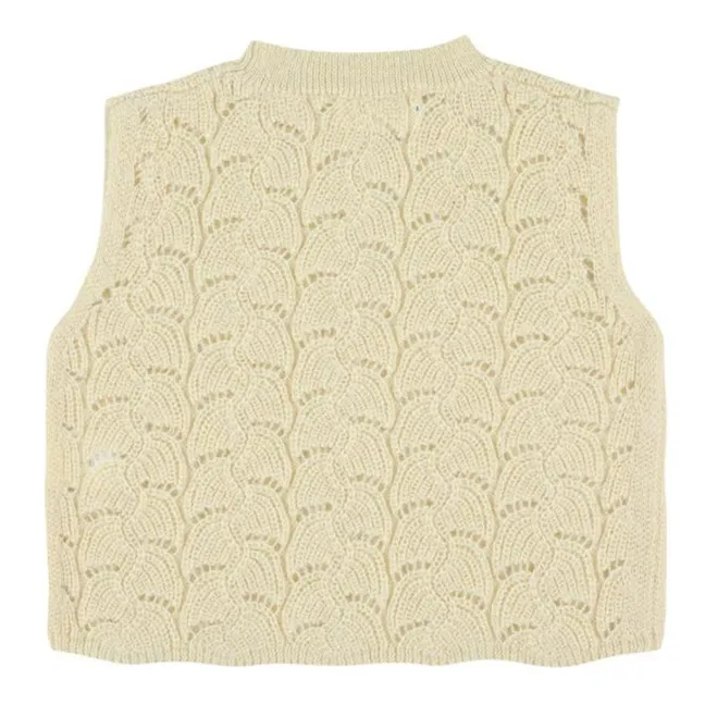 Timor Wool Alpaca Sleeveless Sweater | Ecru