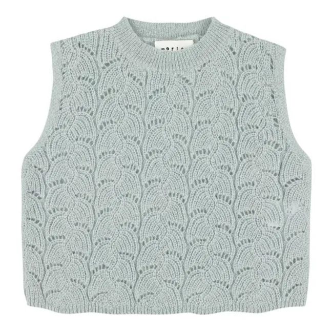 Timor Wool Alpaca Sleeveless Sweater | Pale blue