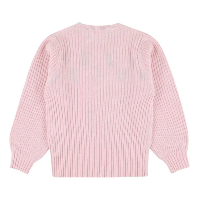 Tikka Flower Embroidered Wool Sweater | Pale pink
