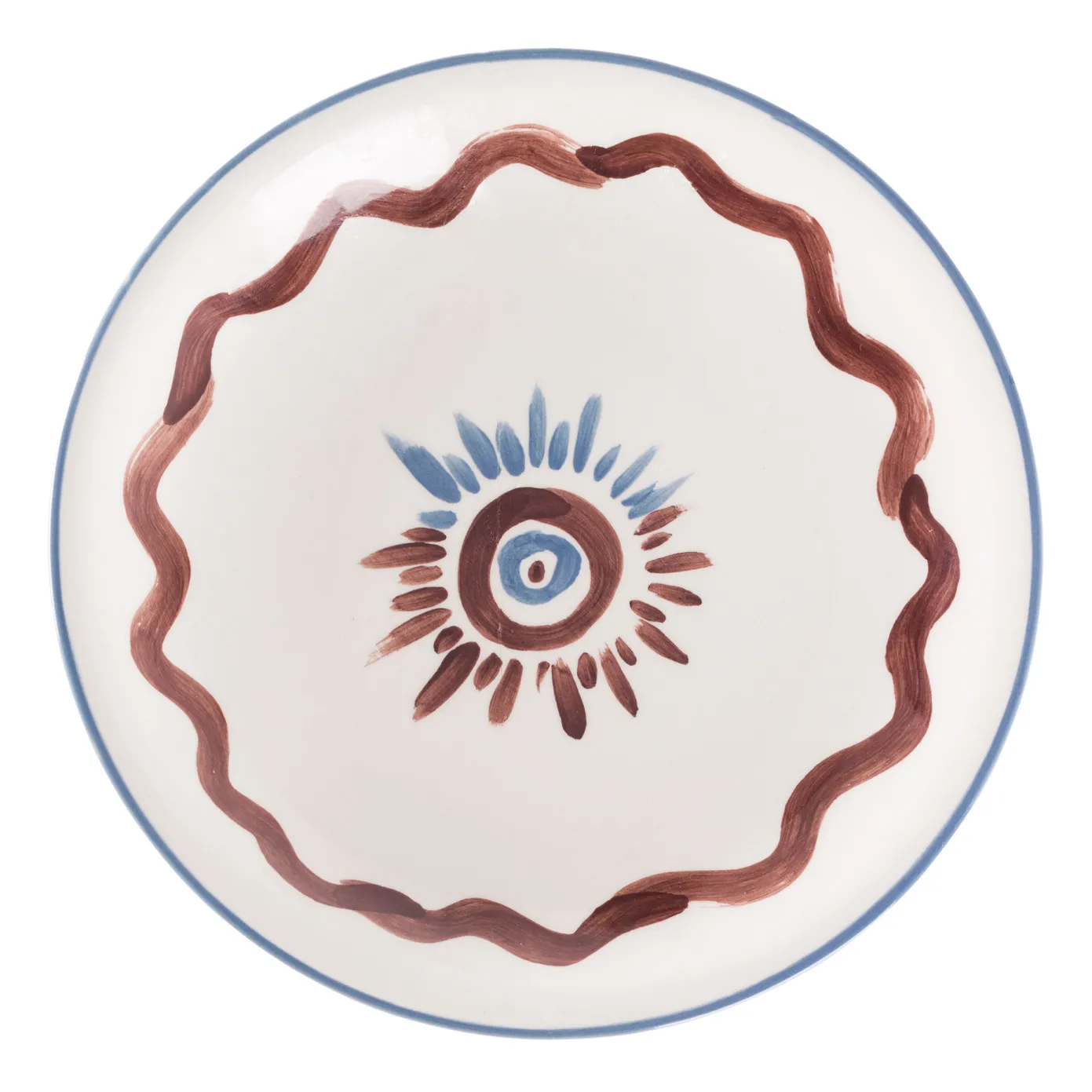 Assiette à dessert à motifs | Marron- Image produit n°0