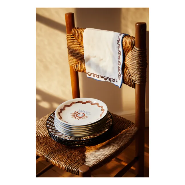 Plato de postre estampado | Marrón