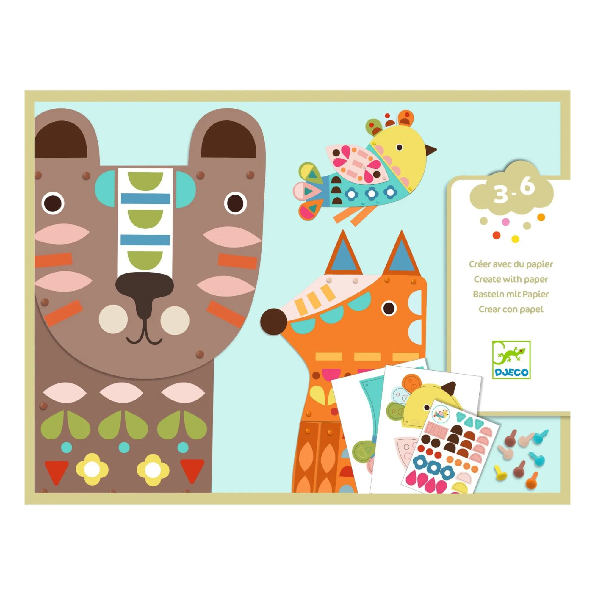 Djeco Multicoloured Creating With Paper Giant Animals