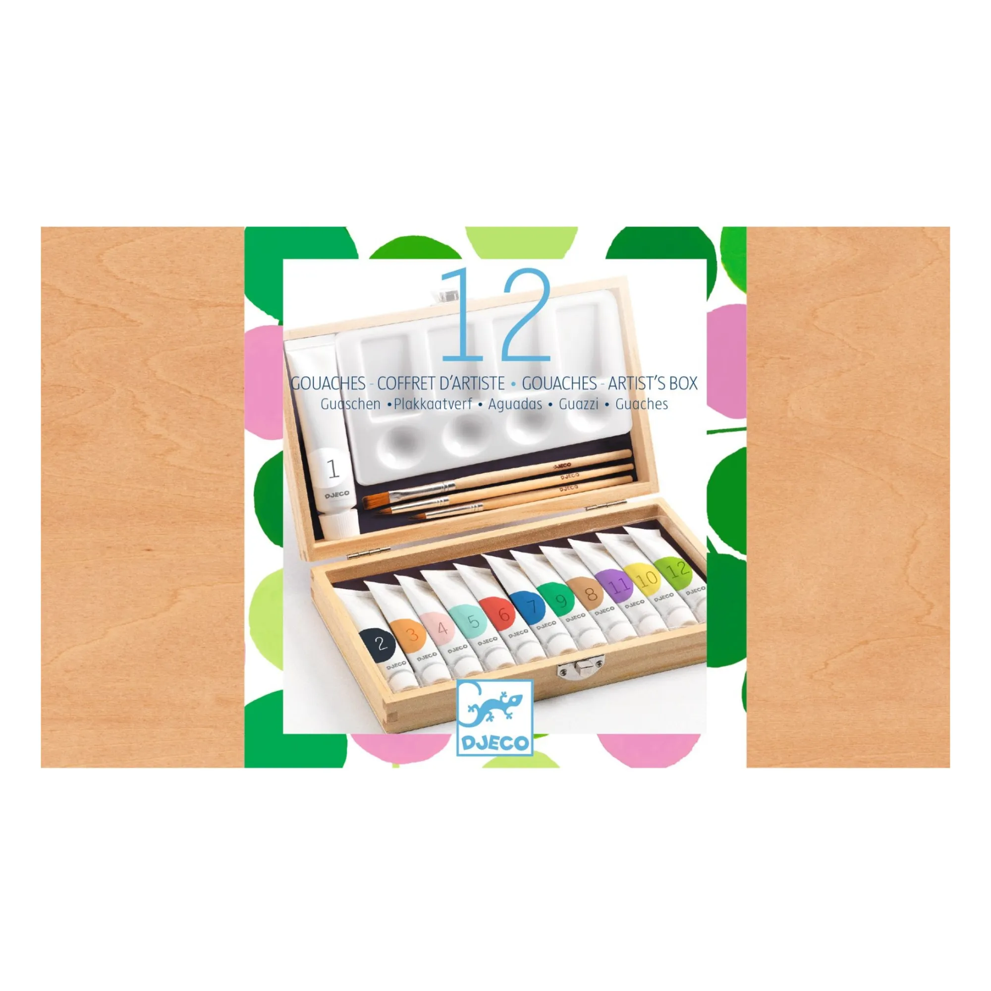 Djeco Multicoloured Artist's Box Set - 12 Gouaches
