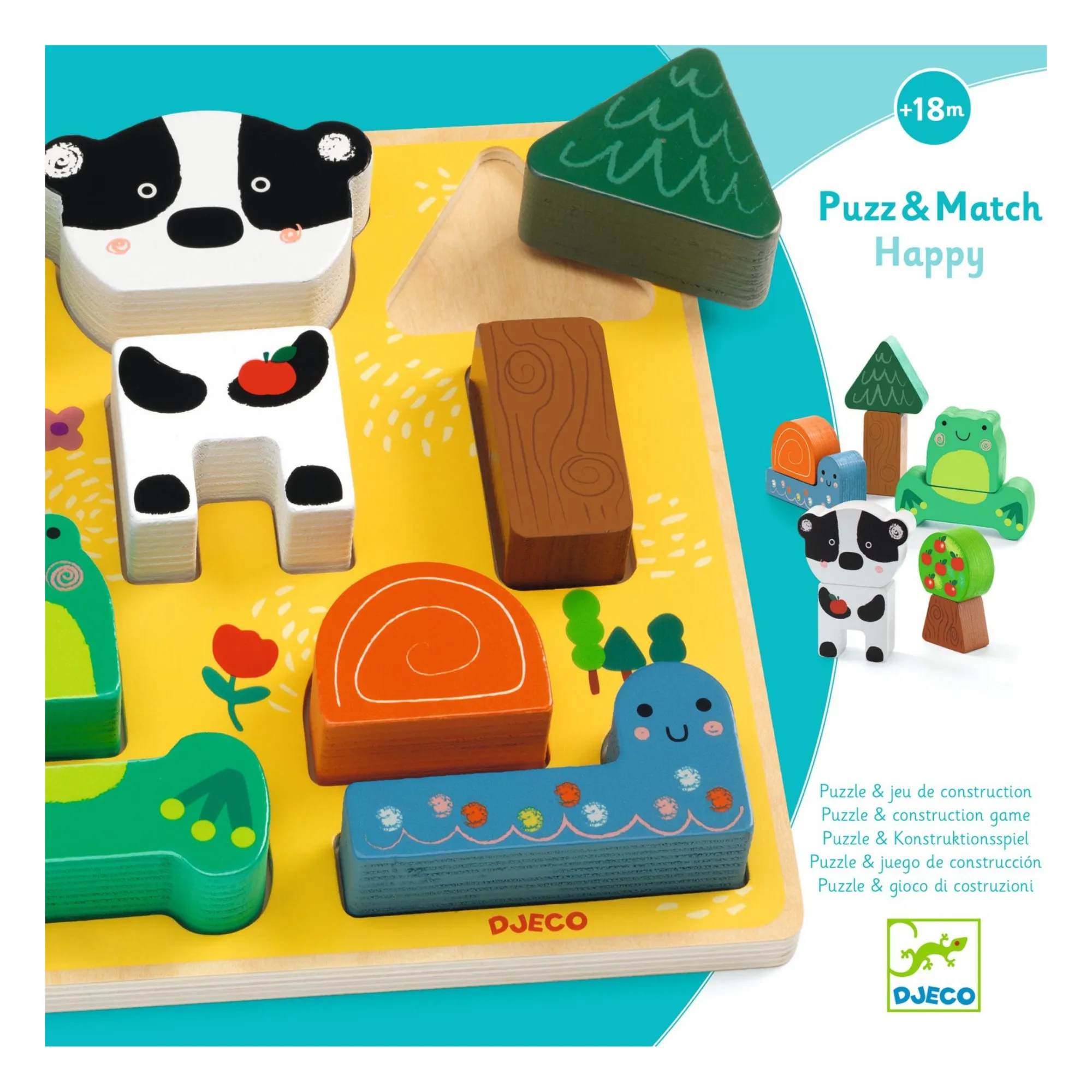 Djeco Multicoloured Match Happy 3D Puzzle