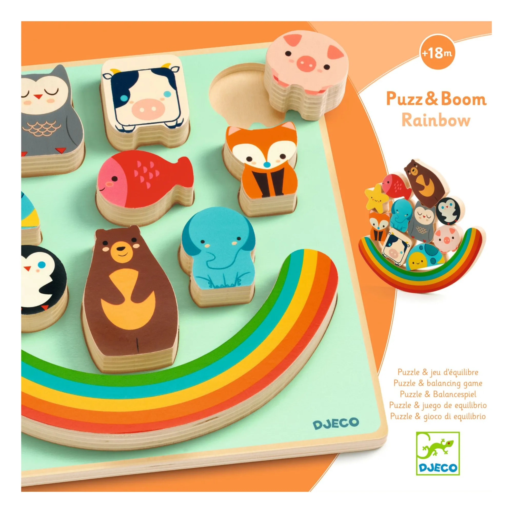 Djeco Multicoloured Boom Rainbow Relief Puzzle