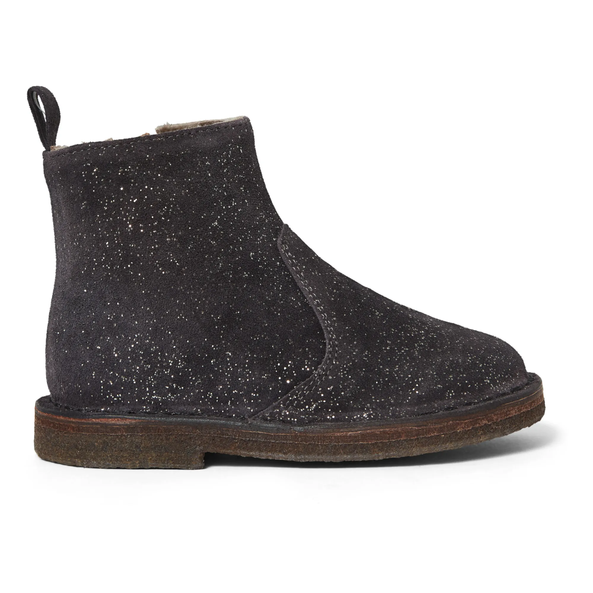 Pèpè Charcoal Grey Lined Zip-Up Boots